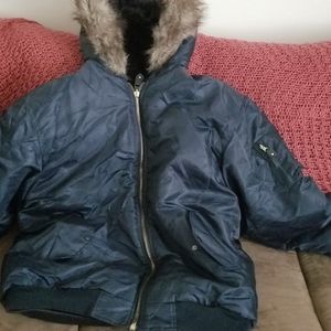 Mens Faux Fur Reversible Coat
